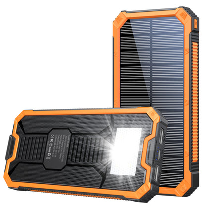 Industrial Style Solar Charging Unit Power Bank with Solar Energy - Orange / 20000 MA