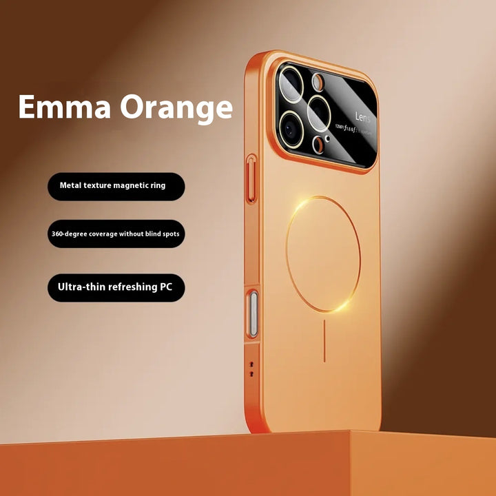 Cirkulär magnetisk telefonfodral med stort fönster frostad design i olika färger
