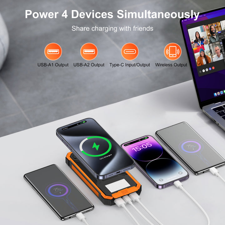 Industriell stil solcells laddningsenhet powerbank med solenergi