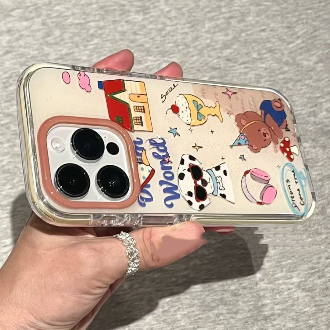 Retro Cute Dog Phone Case with Cute Dog Party Design for iPhone