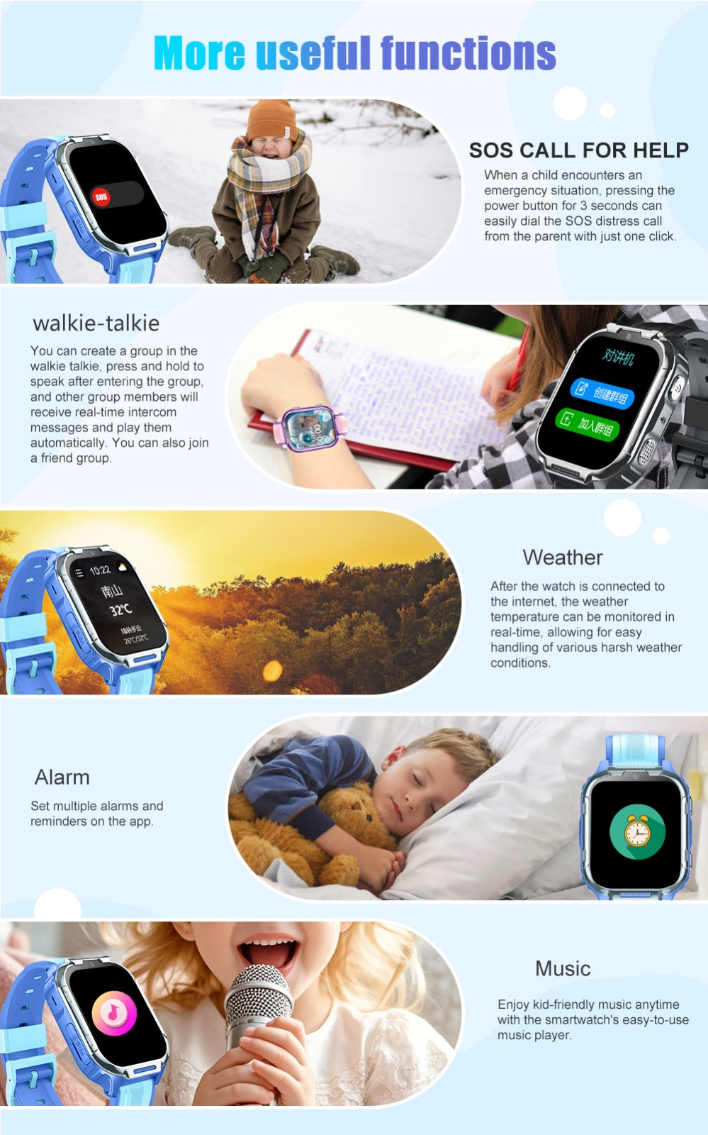 D55 Kids Smartwatch Android with GPS Tracker SIM Card Child Smart Watch for Calling Location Tracking Safety Monitoring