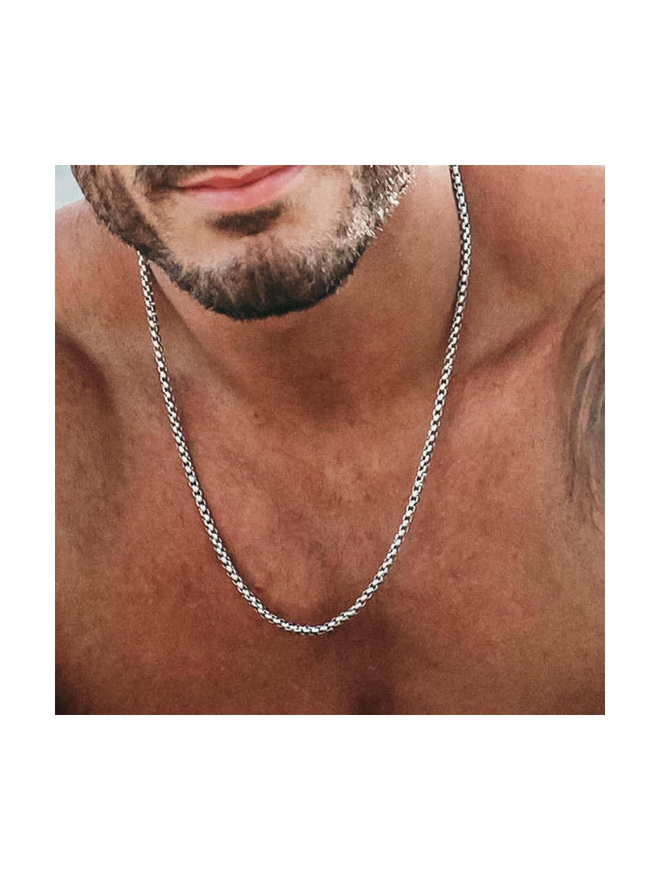 Stainless Steel Men Woven Chain Necklace