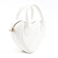 White Heart Shaped Faux Leather Zipper Bag Single Compartment Hand Arm and Shoulder Bag