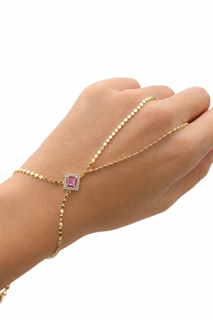 VIP Pink Sequin Hand Chain Bracelet