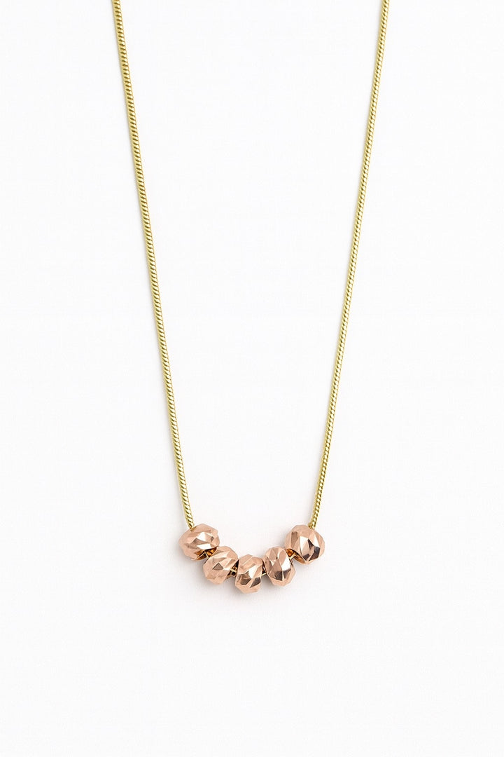 Stainless Steel Rose Gold Beaded Necklace for Women