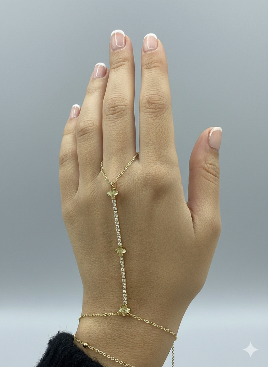 VIP Gold Crystal Hand Chain Bracelet