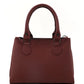 Brown Faux Leather Zippered Handbag with 3 Compartments Adjustable Strap Hand Arm and Shoulder Bag