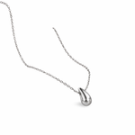 Stainless Steel Silver Teardrop Necklace for Women