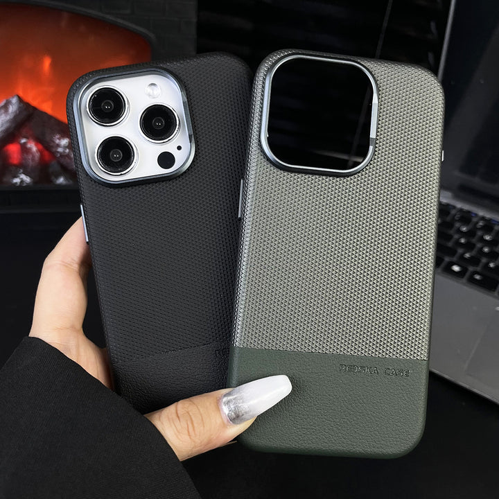 iPhone-telefonfodral med drakskale-textur och värmeavledningsfunktioner