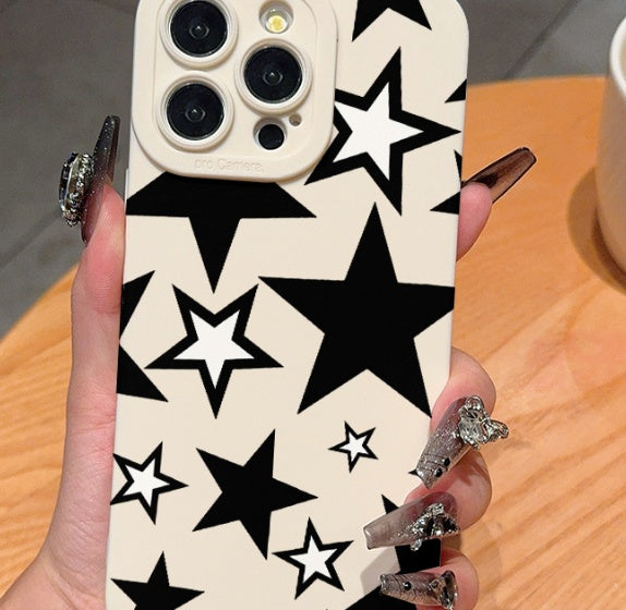 Drop-resistant soft shell phone case with trendy cartoon and Nordic design
