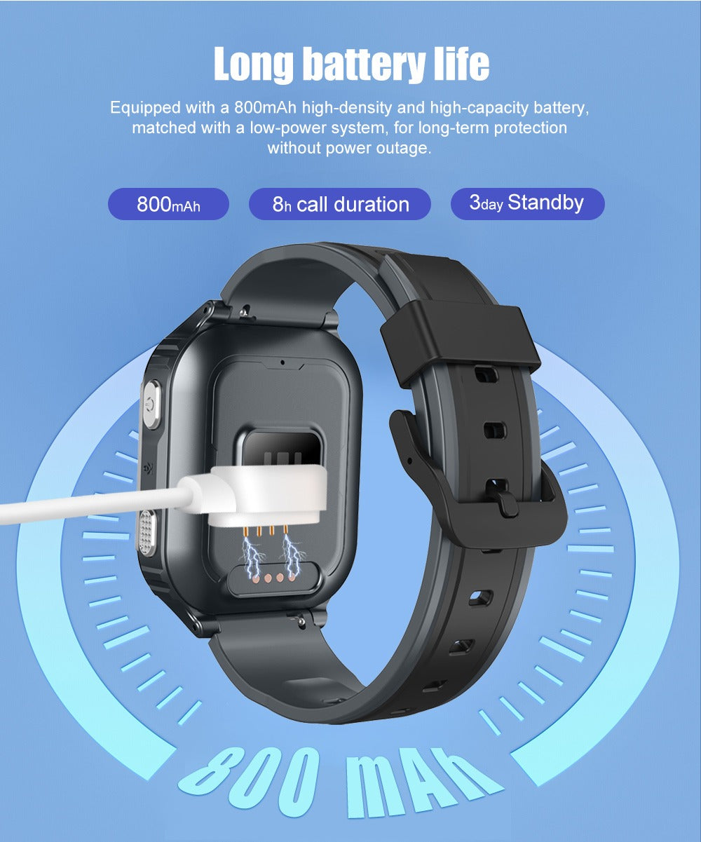 4G Kids Smart Watch with GPS Tracker, Video Call, SOS Safety Alert, WiFi Positioning, Camera, Sleep Monitor & Pedometer – Smartwatch for Boys and Girls