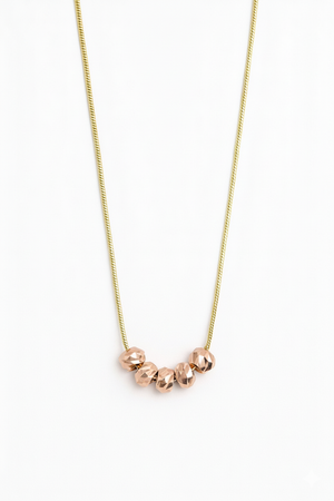 Stainless Steel Rose Gold Beaded Necklace for Women