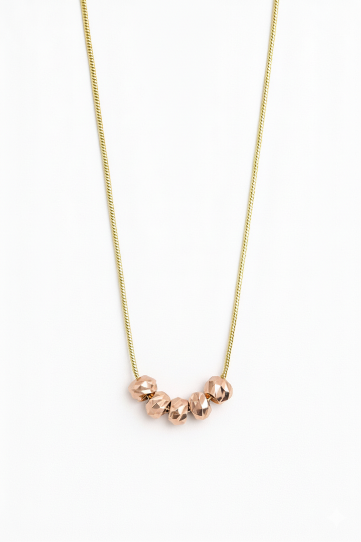 Stainless Steel Rose Gold Beaded Necklace for Women