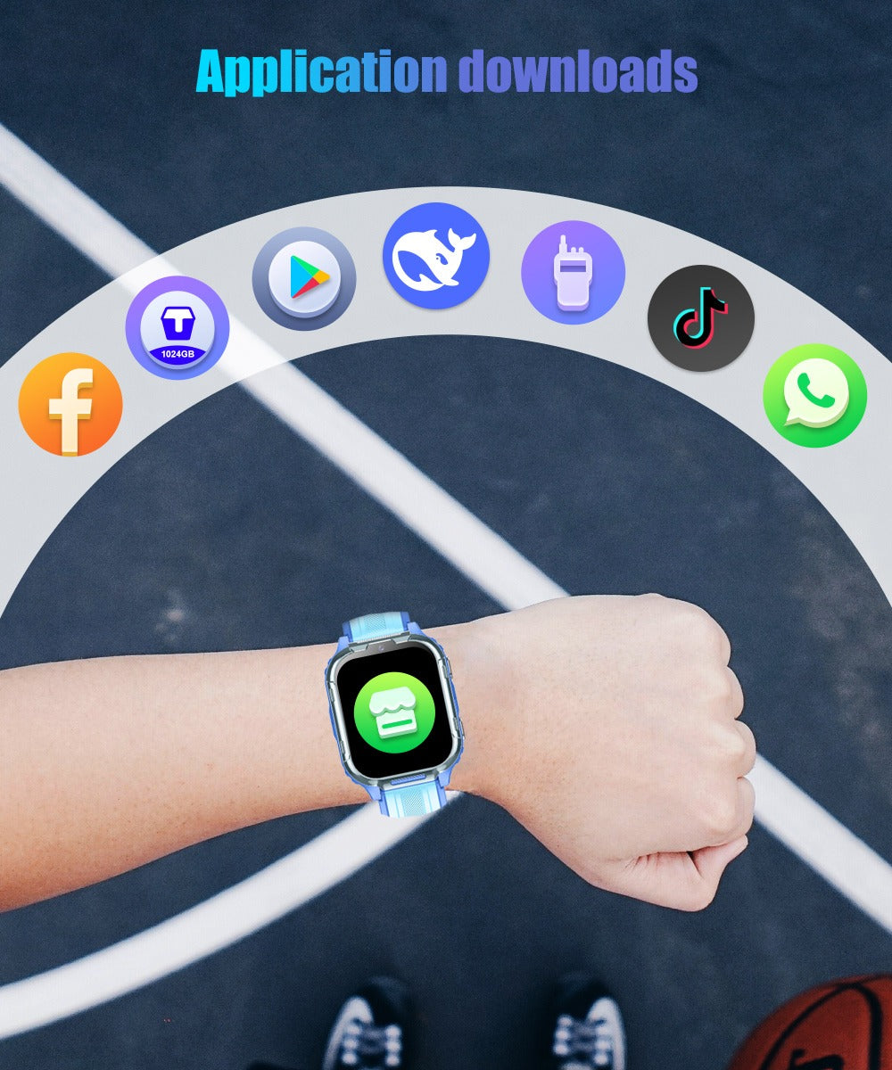 4G Kids Smart Watch with GPS Tracker, Video Call, SOS Safety Alert, WiFi Positioning, Camera, Sleep Monitor & Pedometer – Smartwatch for Boys and Girls