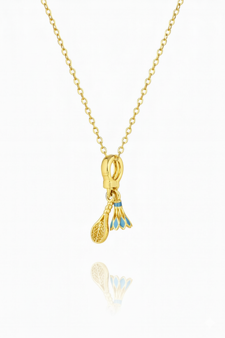 Stainless Steel Tennis Charm Necklace for Women