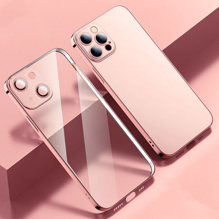 Lila elektropläterad transparent TPU-telefonfodral för Apple-smartphones