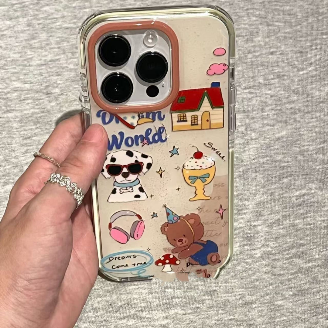 Retro Cute Dog Phone Case with Cute Dog Party Design for iPhone
