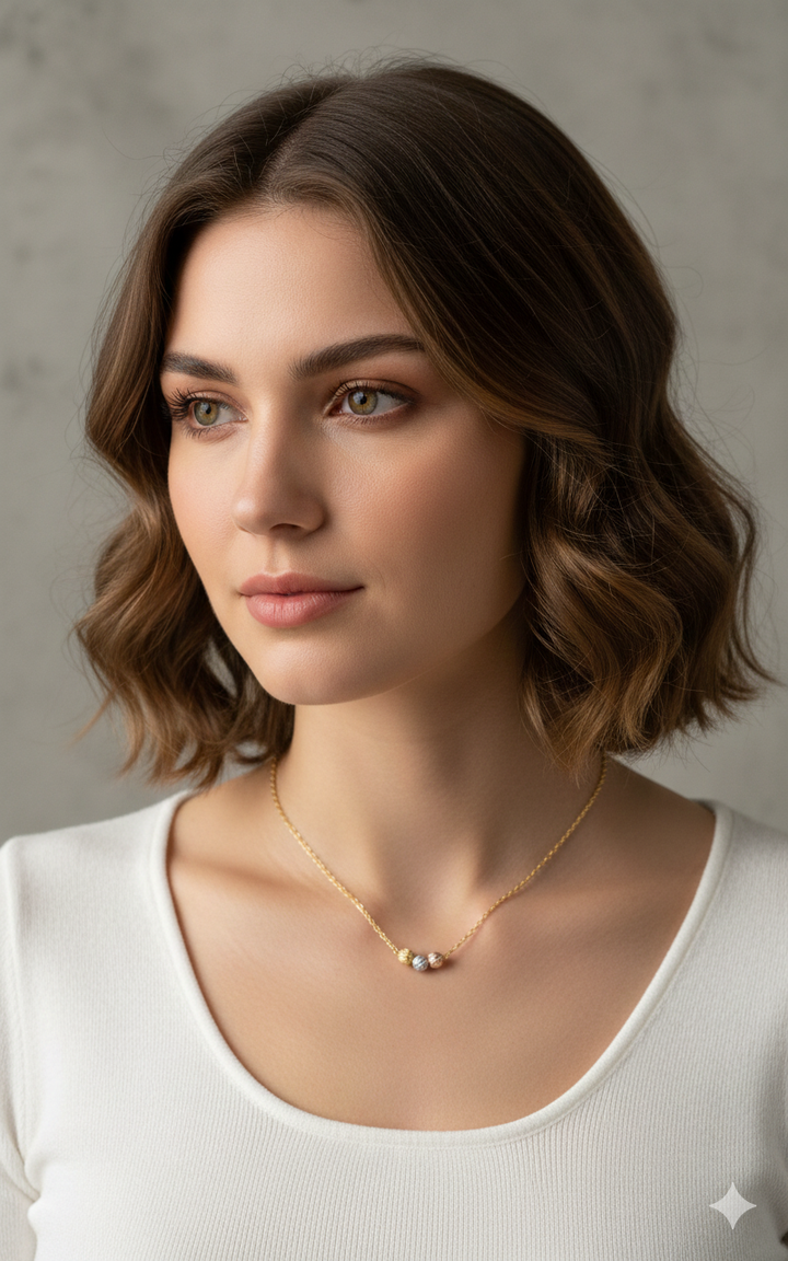 Stainless Steel Beaded Necklace for Women