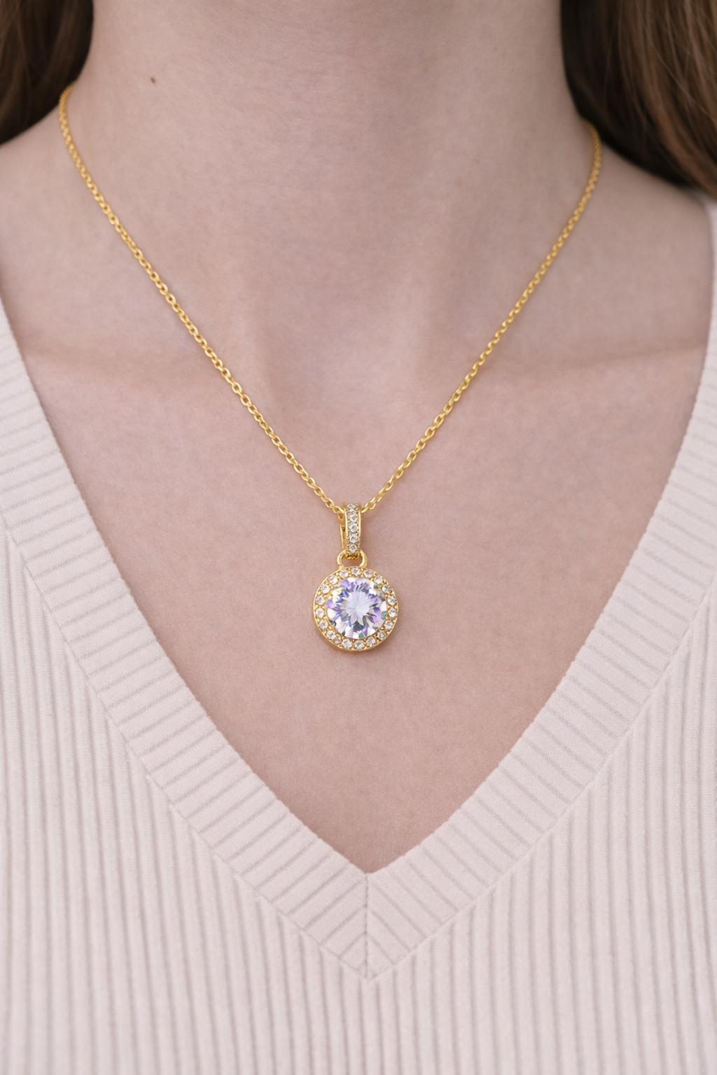 Stainless Steel Baguette Necklace for Women