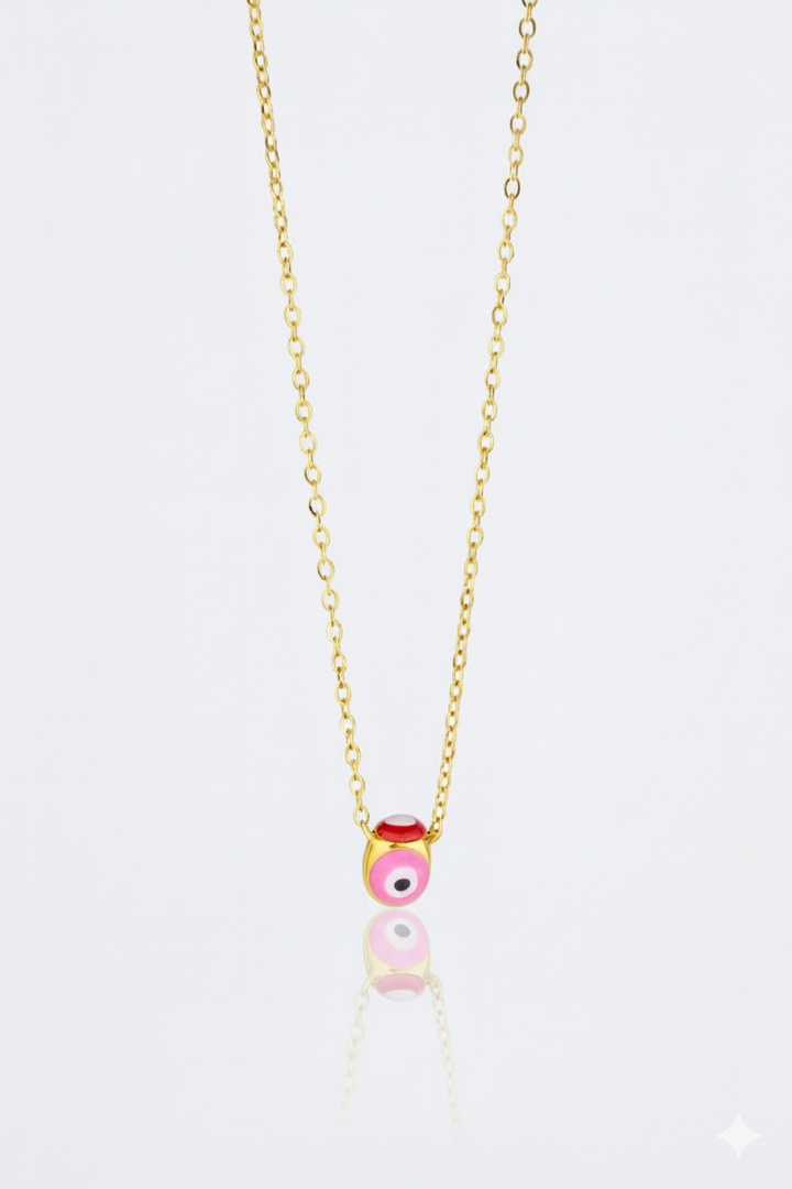 Stainless Steel Colorful Mini Evil Eye Spinner Necklace