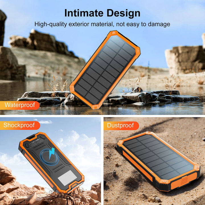 Industriell stil solcells laddningsenhet powerbank med solenergi