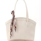 Faux Leather Zippered Shoulder Bag Single Compartment Handbag with Scarf Gift Womens Hand Shoulder Crossbody Bag White