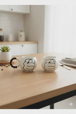 Handmade Ceramic Mug with Bubble Knit Handle – Unique Embossed Design – Cozy Artisan Coffee Cup