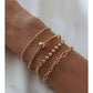 Sport Layered Bracelet Set Adjustable Four Piece Stackable Casual Street Style Fashion Jewelry Gift for Her