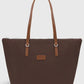Brown Large Capacity Water Resistant Shopper Bag For Women