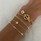 Starlife Bracelet Set Four Piece Layered Adjustable Elegant Fashion Jewelry Gift for Her