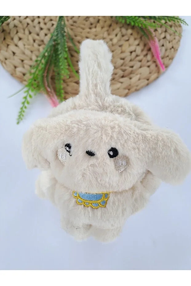 Boys Cream Plush Winter Earmuffs – Fluffy Puppy Ear Warmers for Kids
