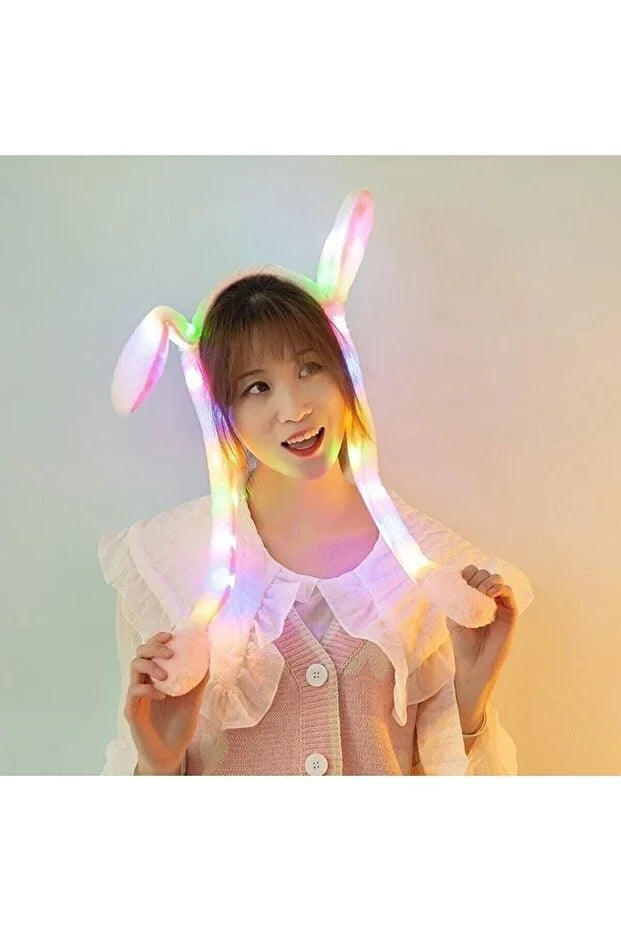 Light-Up Moving Bunny Ear Hat – Interactive Rabbit Ears with LED Lights
