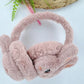 Girls Dusty Rose Plush Winter Earmuffs – Fluffy Bunny Ear Warmers for Kids