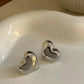 Silver Heart Earrings for Women Elegant Minimal Daily Jewelry