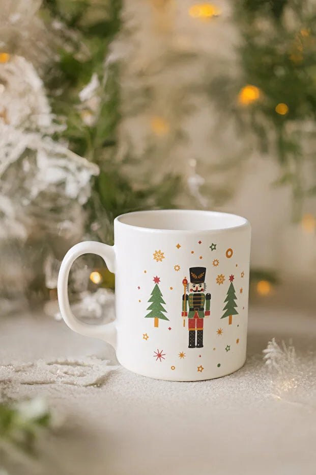 New Year Nutcracker Tree Mug 10 cm Ceramic Christmas Cup