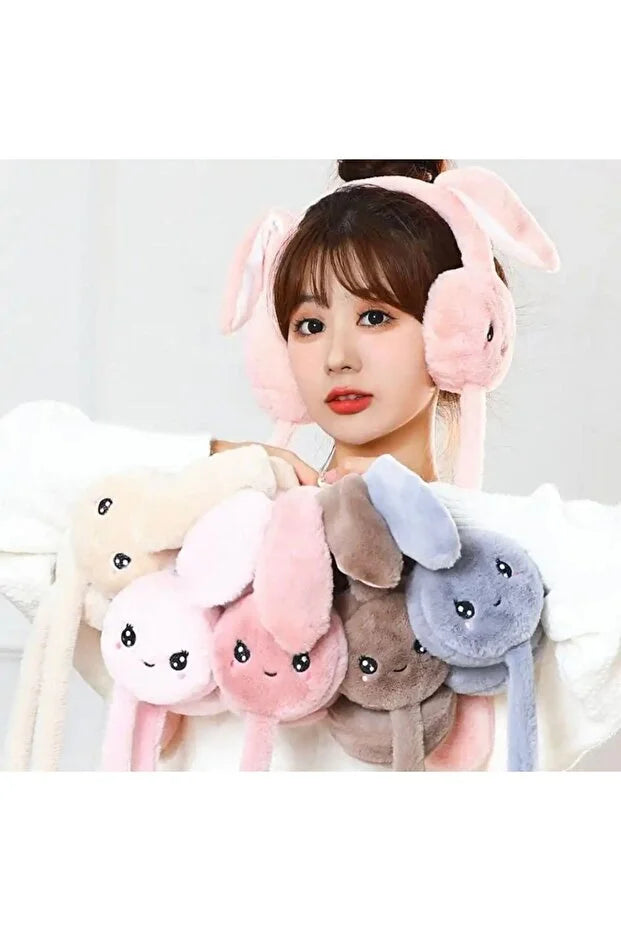 Pink Plush Bunny Ear Moving Headband – Playful Adjustable Rabbit Ears