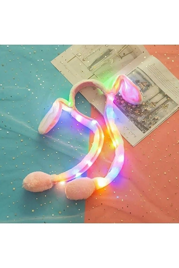 Light-Up Moving Bunny Ear Hat – Interactive Rabbit Ears with LED Lights