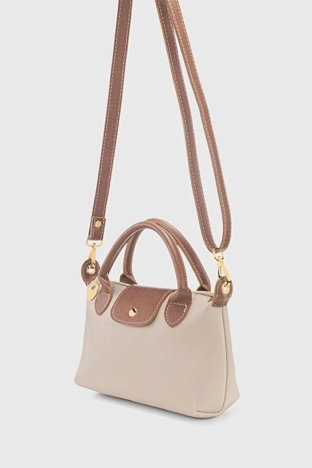 Cream Versatile PU Leather Crossbody Bag for Women