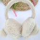 Boys Cream Plush Winter Earmuffs – Fluffy Puppy Ear Warmers for Kids