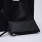 Black SHK108 snap closure faux leather women hand and shoulder bag with detachable wallet and makeup bag spacious daily
