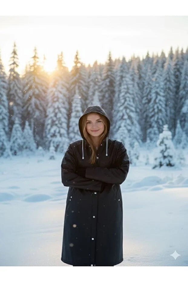 Black Waterproof & Windproof Raincoat