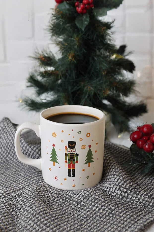 New Year Nutcracker Tree Mug 10 cm Ceramic Christmas Cup