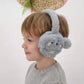 Boys Grey Plush Winter Earmuffs – Fluffy Puppy Ear Warmers for Kids