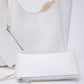 White SHK108 faux leather women hand and shoulder bag with wallet and makeup bag