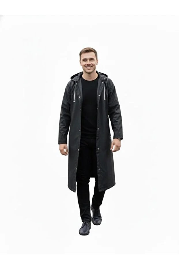 Black Waterproof & Windproof Raincoat