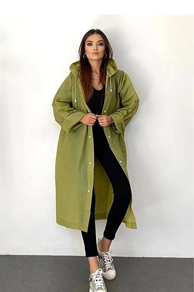 Khaki EVA Fabric Waterproof & Windproof Raincoat