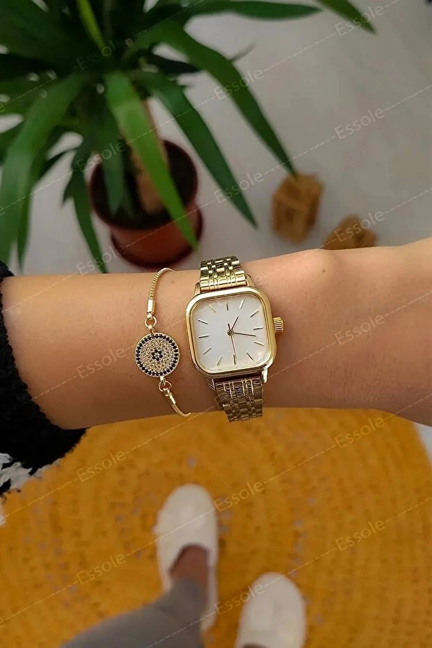 Retro Minimal Square Dial Women’s Watch