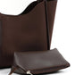 Brown suede SHK108 women hand and shoulder bag with wallet and makeup bag