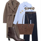 Brown Suede Shopper Bag For Women