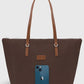 Brown Large Capacity Water Resistant Shopper Bag For Women